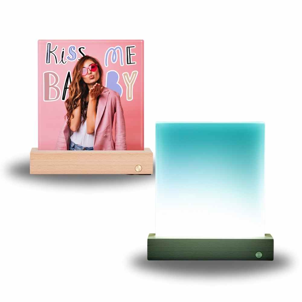 Sublimation Fixture Sublimation Glass Photo LED Panels with Wood Base - INNOSUB USA