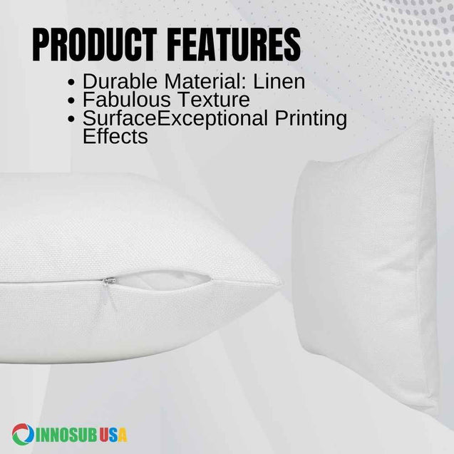 SUBLIMATION BLANKS INNOSUB USA  Linen  Pillow Case – Pure white Cushion Case DIY
