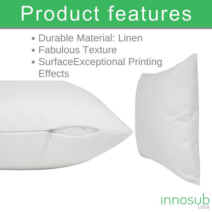 Linen Sublimation Pillow Case – Pure white - 8x8 Inch