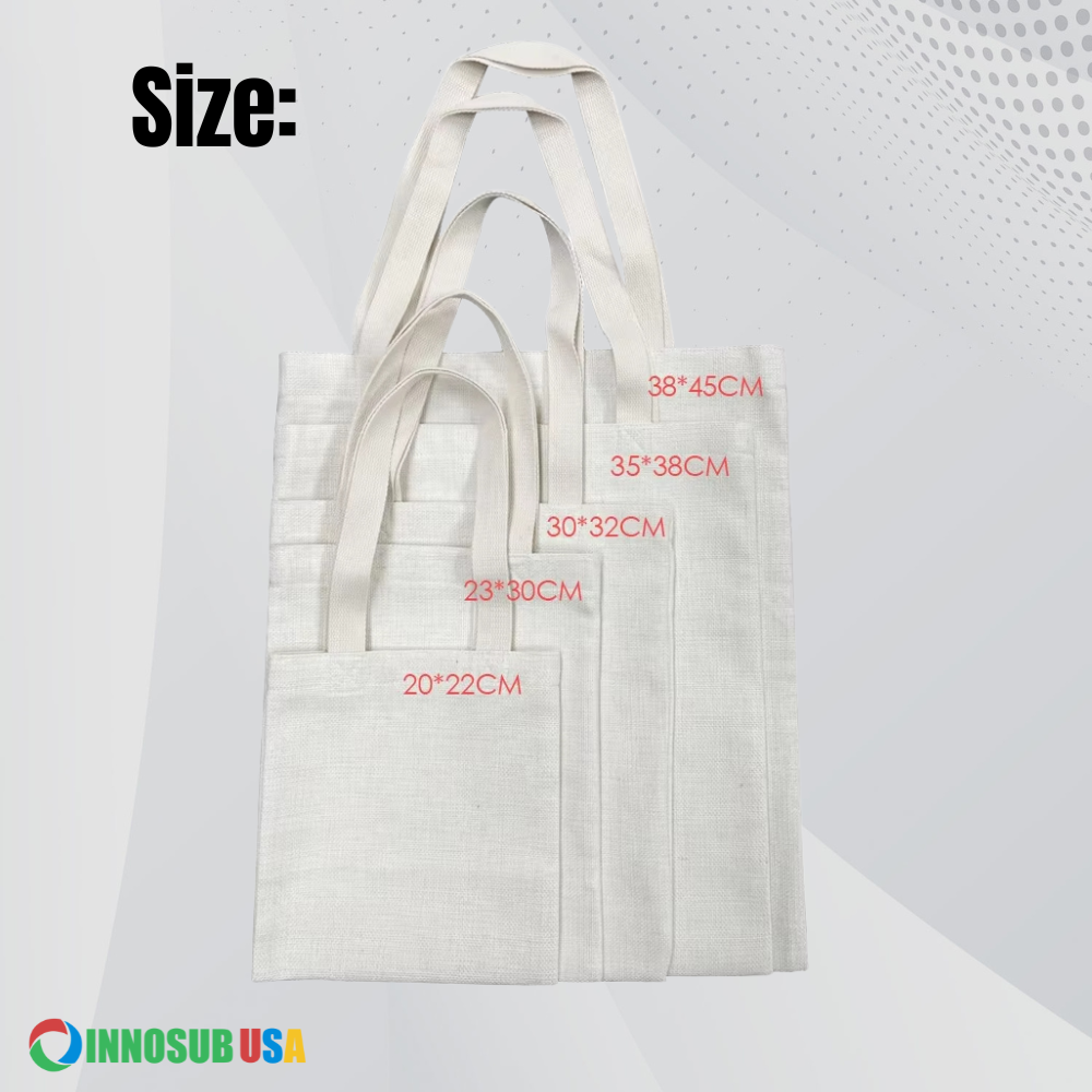 Sublimation Blanks Linen Tote Bag | 5 Sizes| Perfect for Sublimation & UV Printing