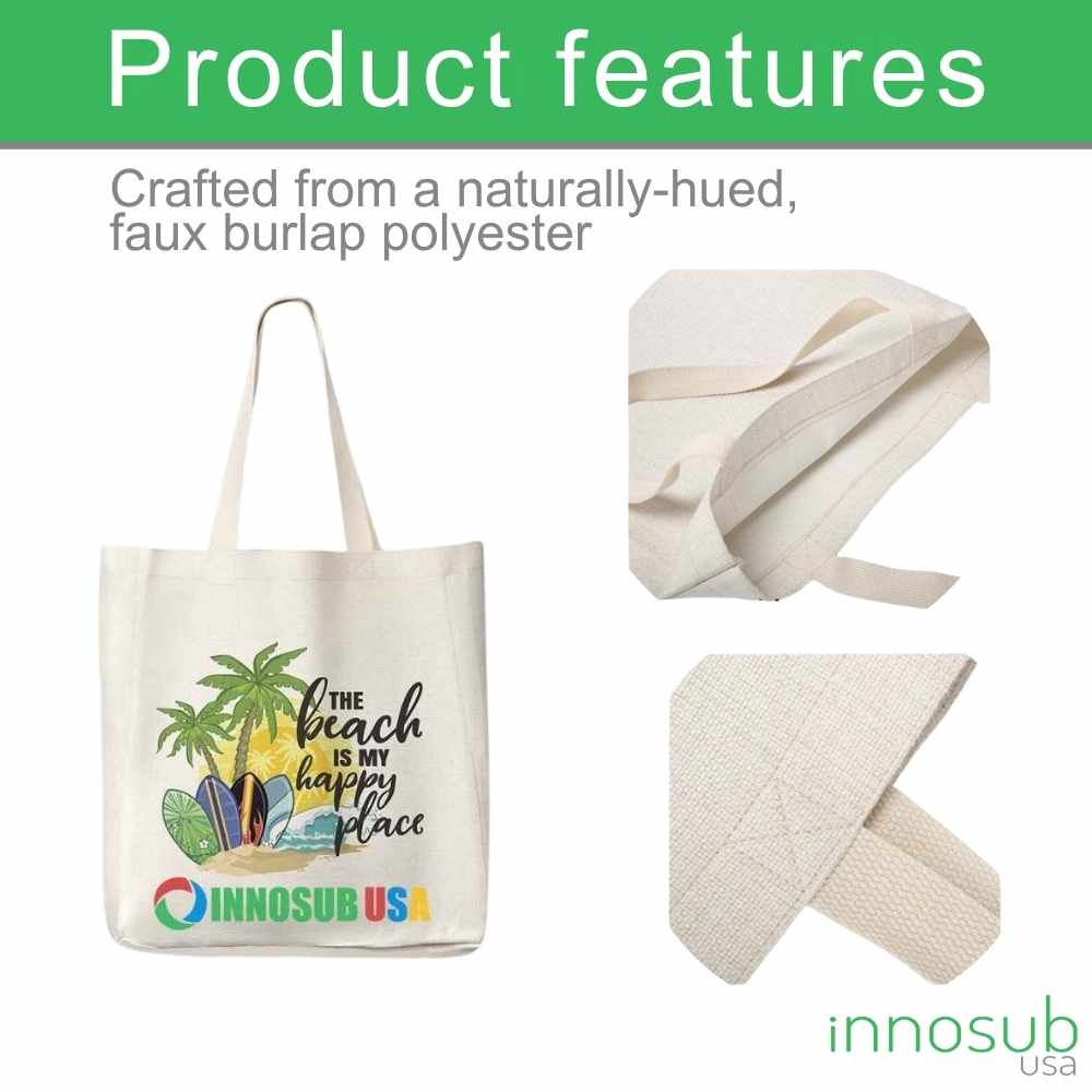 Sublimation Blanks Linen Tote Bag | 5 Sizes| Perfect for Sublimation & UV Printing