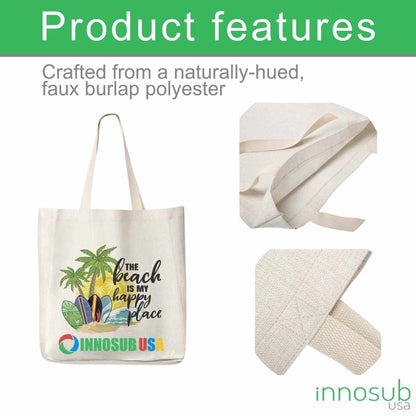 Sublimation Blanks Linen Tote Bag | 5 Sizes| Perfect for Sublimation & UV Printing