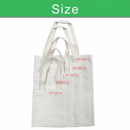 Sublimation Blanks Linen Tote Bag | 5 Sizes| Perfect for Sublimation & UV Printing
