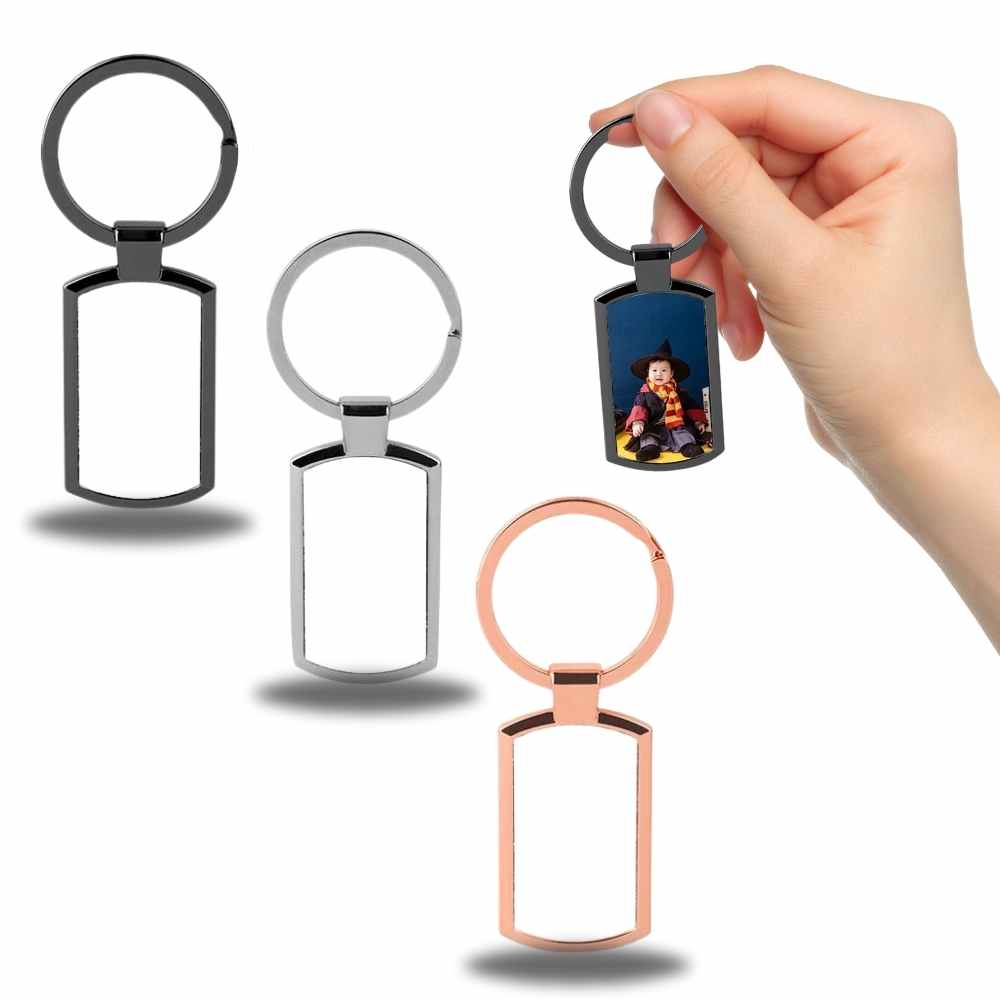 SUBLIMATION BLANKS INNOSUB USA  Oblong Keychain – Rose Gold_Silver_Black DIy