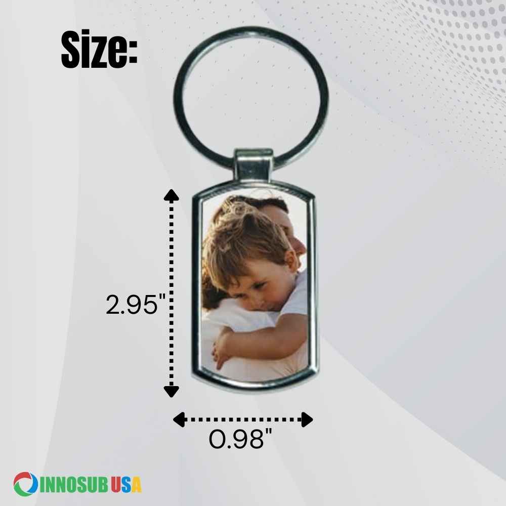 SUBLIMATION BLANKS INNOSUB USA  Oblong Keychain – Rose Gold_Silver_Black Double sided Ornaments DIY