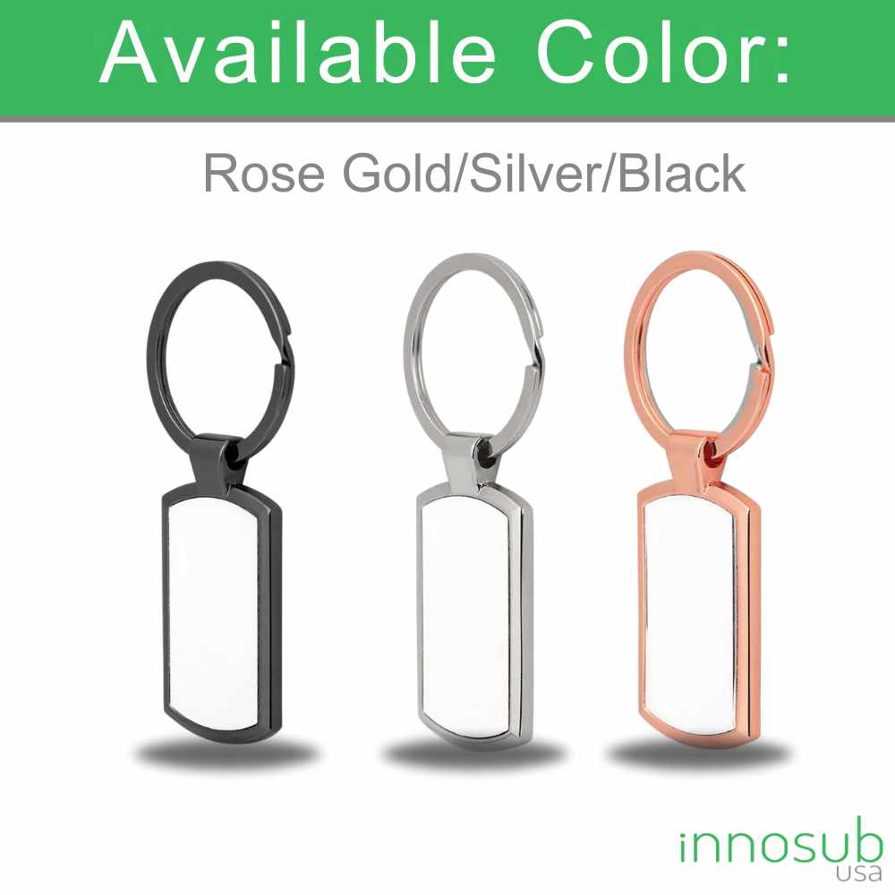 Sublimation Oblong Elegant Keychain - Black Key Tag