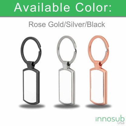 Sublimation Oblong Elegant Keychain - Black Key Tag