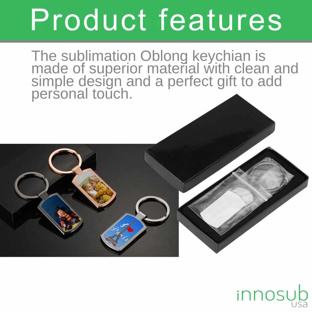 Sublimation Oblong Elegant Keychain - Black Key Tag