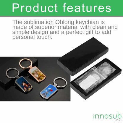 Sublimation Oblong Elegant Keychain - Black Key Tag