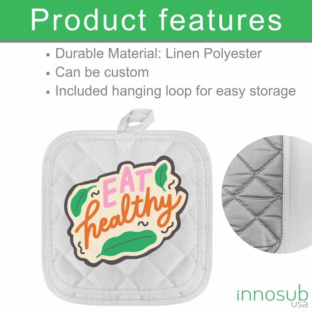 Sublimation Blanks Linen Pot Holder 8x8" | Oven Mitt - Kitchen Oven Hot Pads in Style