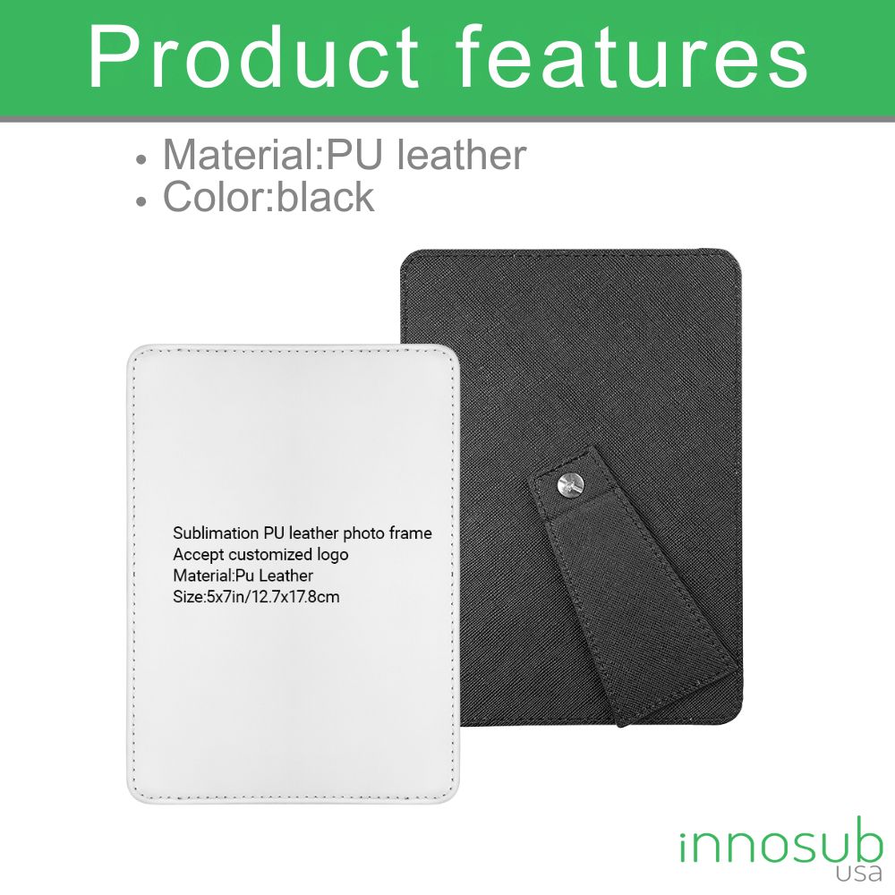 Sublimation Blanks Pu Leather Photo Frame 5x7" with Stand - Frame Collage Display
