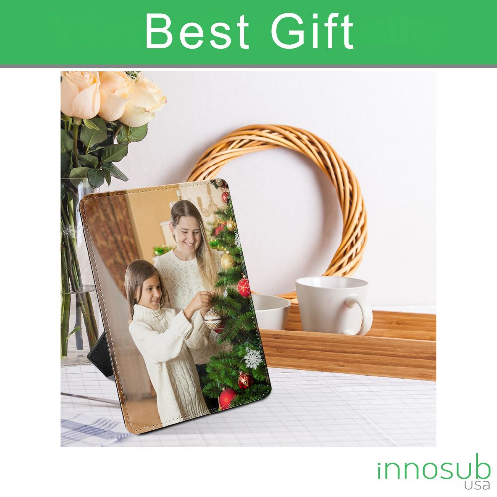 Sublimation Blanks Pu Leather Photo Frame 5x7" with Stand - Frame Collage Display