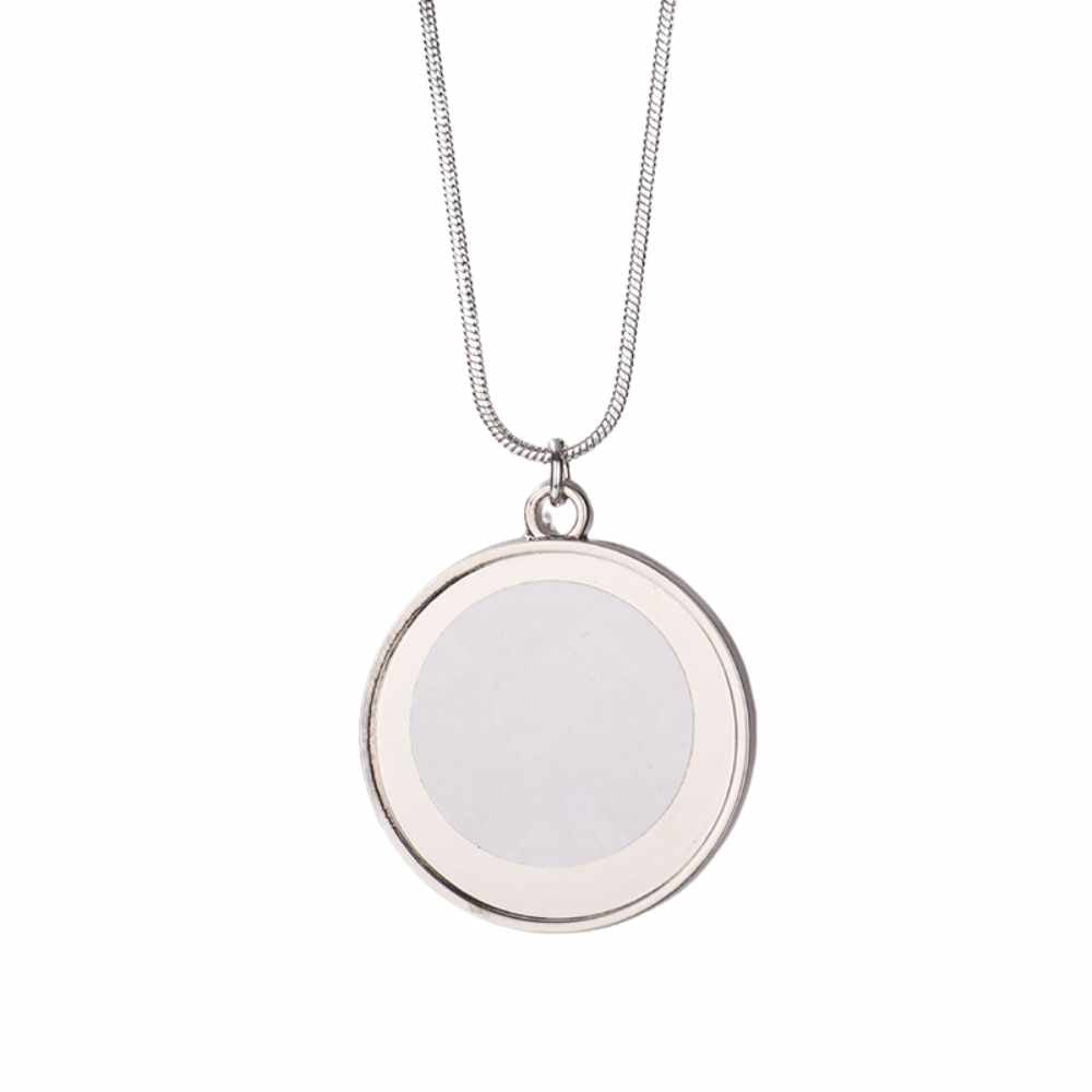 Classic & Versatile: Sublimation Blank Metal Round Necklace Pendant