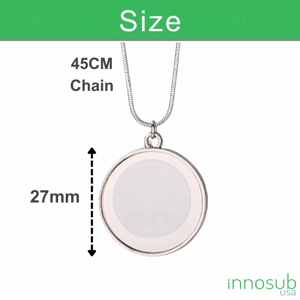Classic & Versatile: Sublimation Blank Metal Round Necklace Pendant
