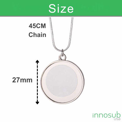 Classic & Versatile: Sublimation Blank Metal Round Necklace Pendant
