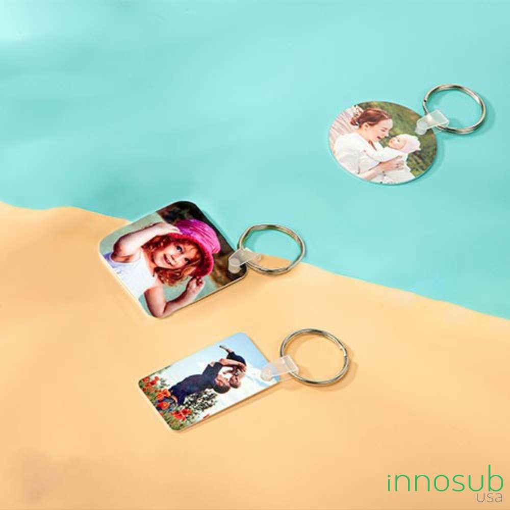 Sublimation Aluminum  Keychain Blank - 2 Sided | Square | Circle | Rectangle