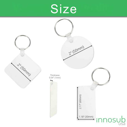Sublimation Aluminum  Keychain Blank - 2 Sided | Square | Circle | Rectangle