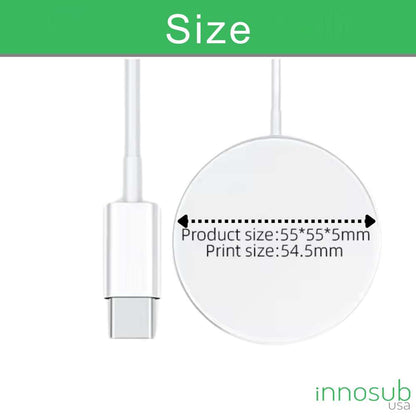 Sublimation Blanks Magnetic Wireless Charger 15W Fast charging - With LED - Black/White