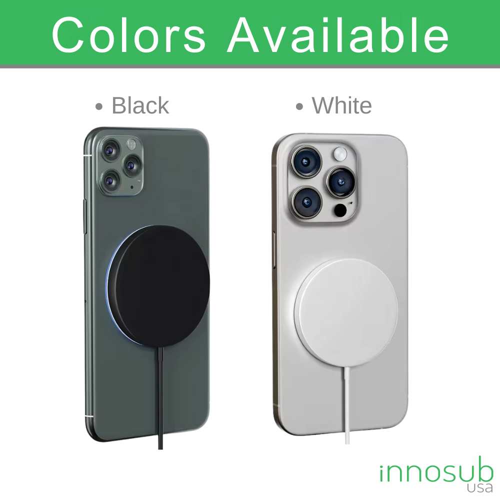 Sublimation Blanks Magnetic Wireless Charger 15W Fast charging - With LED - Black/White