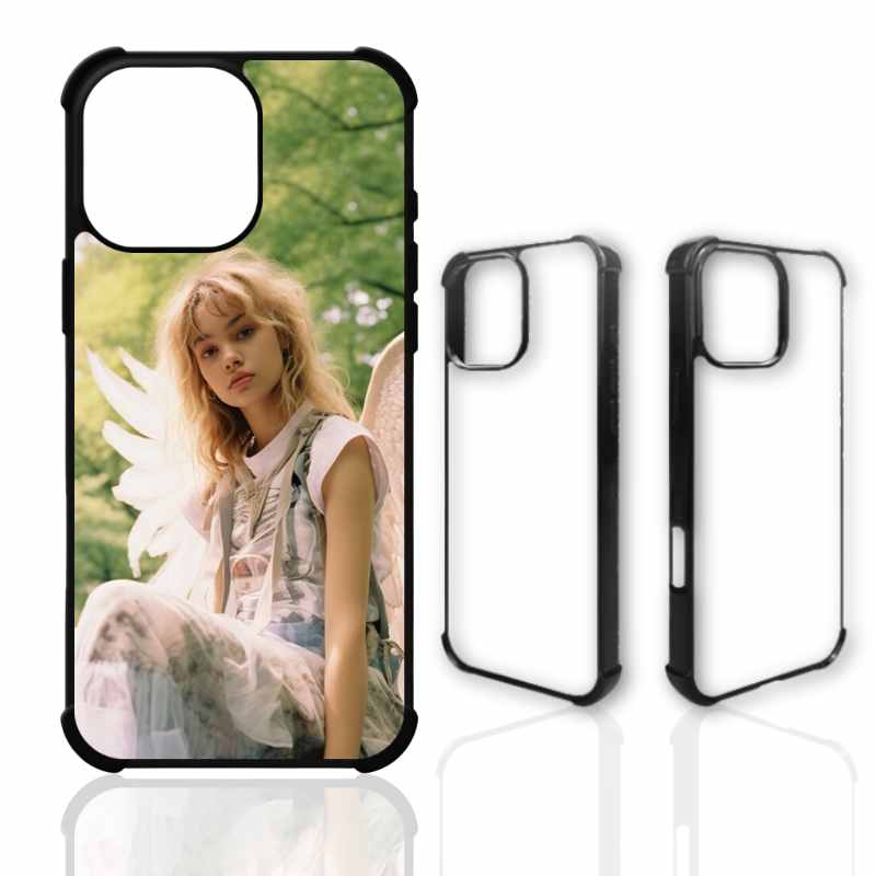 Sublimation Blanks 2D Bumper Anti-Shock Case for iPhone 15 Pro Max 16 Series DIY