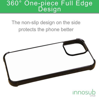 Sublimation Blanks 2D Bumper Anti-Shock Case for iPhone 15/16 Series - With White Glossy Aluminum Insert
