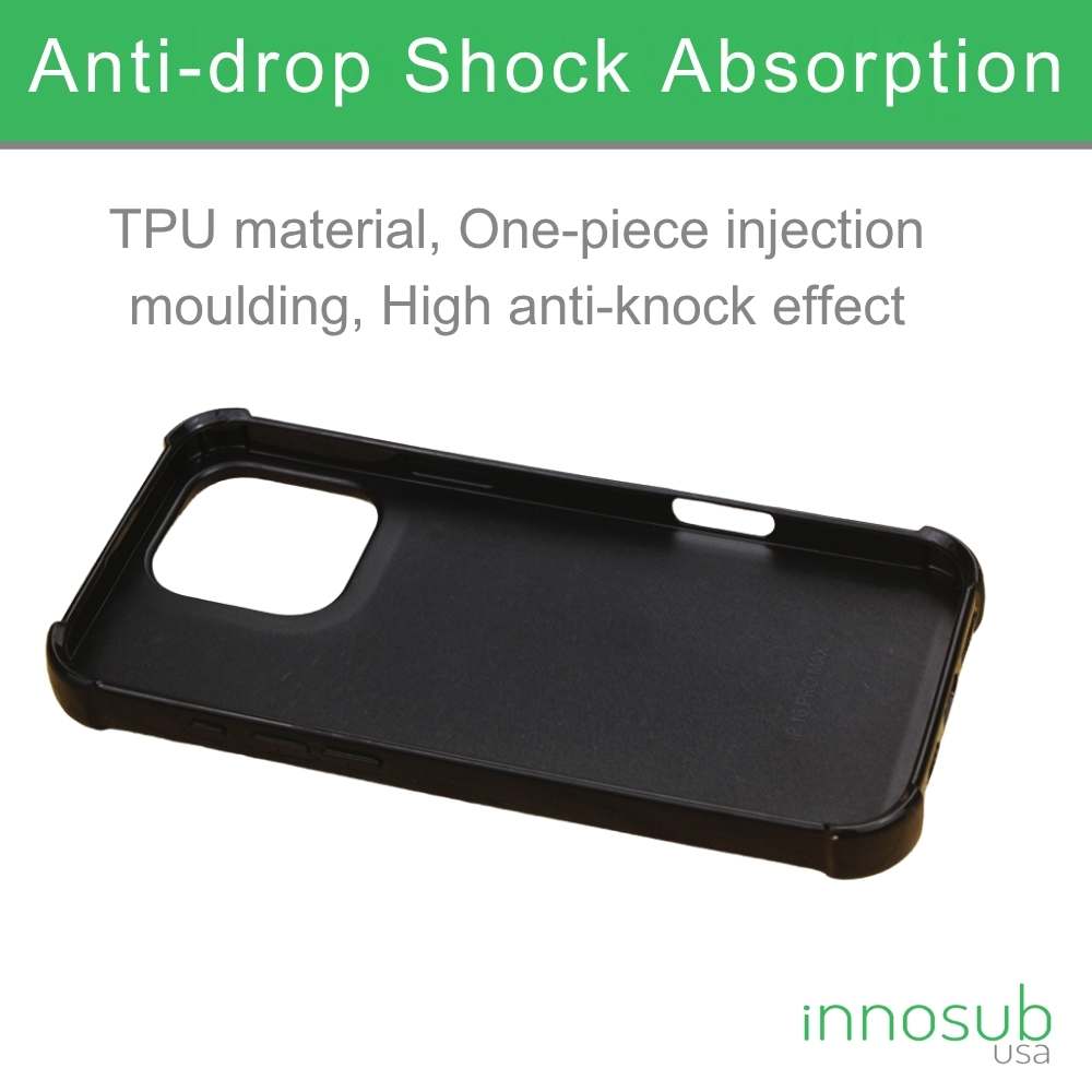 Sublimation Blanks 2D Bumper Anti-Shock Case for iPhone 15/16 Series - With White Glossy Aluminum Insert