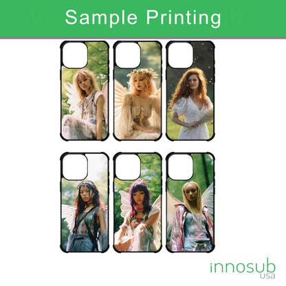 Sublimation Blanks 2D Bumper Anti-Shock Case for iPhone 15/16 Series - With White Glossy Aluminum Insert