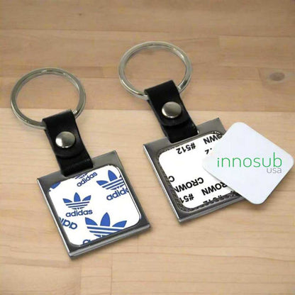 Sublimation Blanks Elegant Keychain with Aluminum Insert Chain |Leather |by INNOSUB USA