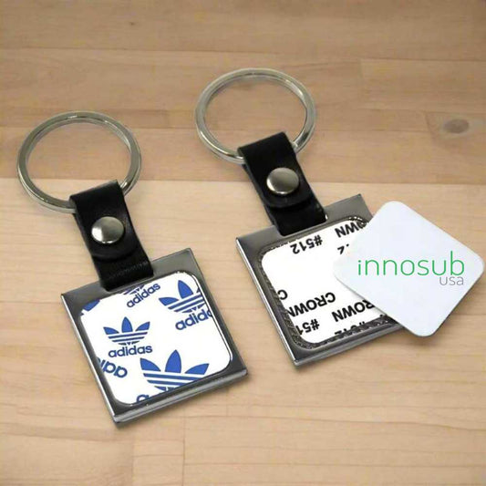 Sublimation Blanks Elegant Keychain with Aluminum Insert Chain |Leather |by INNOSUB USA