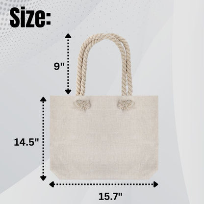 Sublimation Blanks Linen Tote Bag With Strong Rope - 18.89x14.96 ”