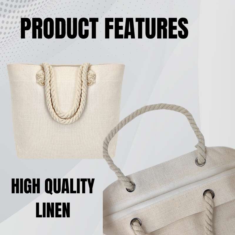 Sublimation Blanks Linen Tote Bag With Strong Rope