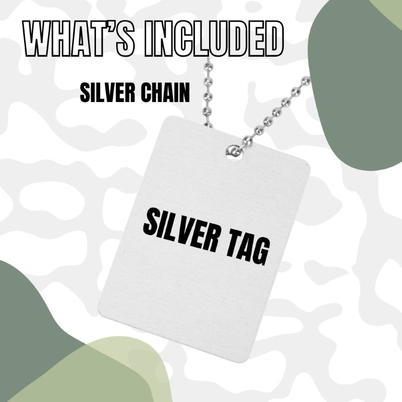Sublimation Blanks Military ID Tag - SILVER - 1 Side Print + Chain 28 inch los angeles