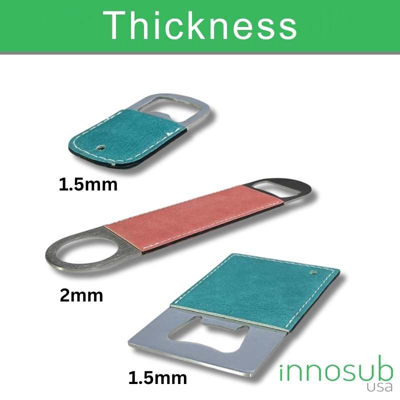 Sublimation Blanks Pu Bottle Opener Square/Long/Round - Green -Pink- Brown