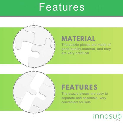 INNOSUB Sublimation Blanks PVC Puzzle – Heart & Rectangle Options