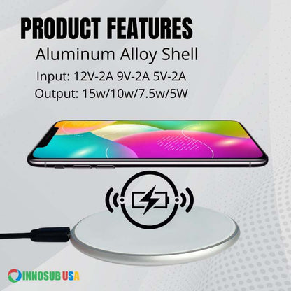 Sublimation Blanks Wireless Charger Pad – 10W Sublimacion Rapido Charge LED Pad Compatible with iPhone, Samsung