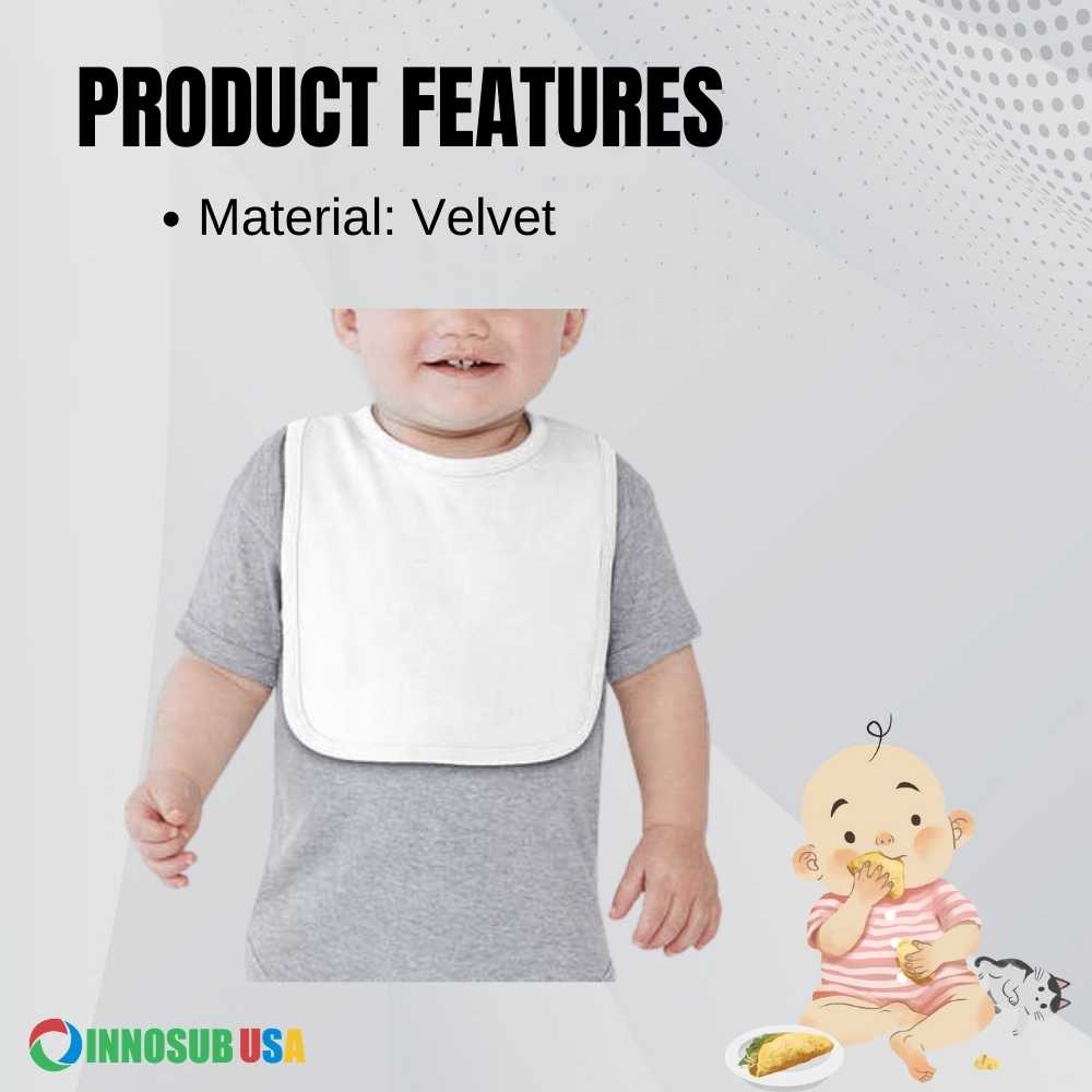 Sublimation Crystal Velvet Baby Bib 25_19.5cm innosub usa crafting supply