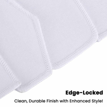 Blank Sublimation Fabric Patches (5-Pack) – White Heat Transfer Patches in Round, Square, Rectangle, Rounded & Hexagon Shapes