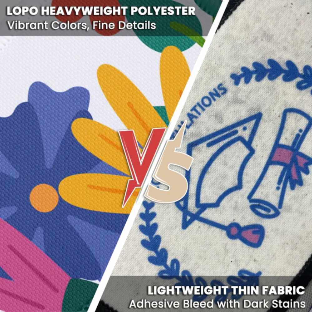 Blank Sublimation Fabric Patches (5-Pack) – White Heat Transfer Patches in Round, Square, Rectangle, Rounded & Hexagon Shapes