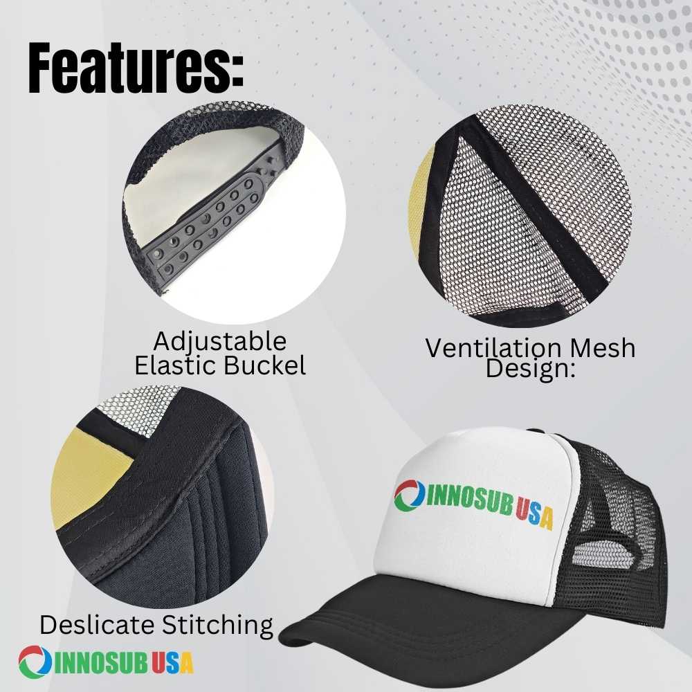 SUBLIMATION BLANKS INNOSUB USA Sublimation Mech Hat - Black Los Angeles