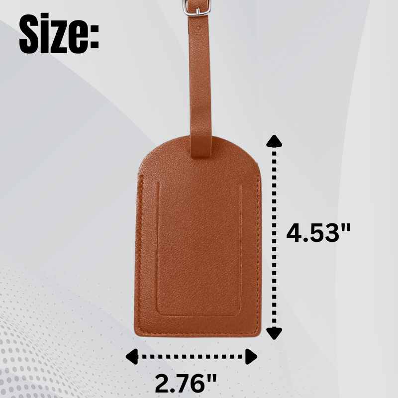 Sublimation Travel Name Tag Blank Custom Print PU Leather Glitter Back Labels Loss Prevention Luggage Tags - Brown / White Blanks