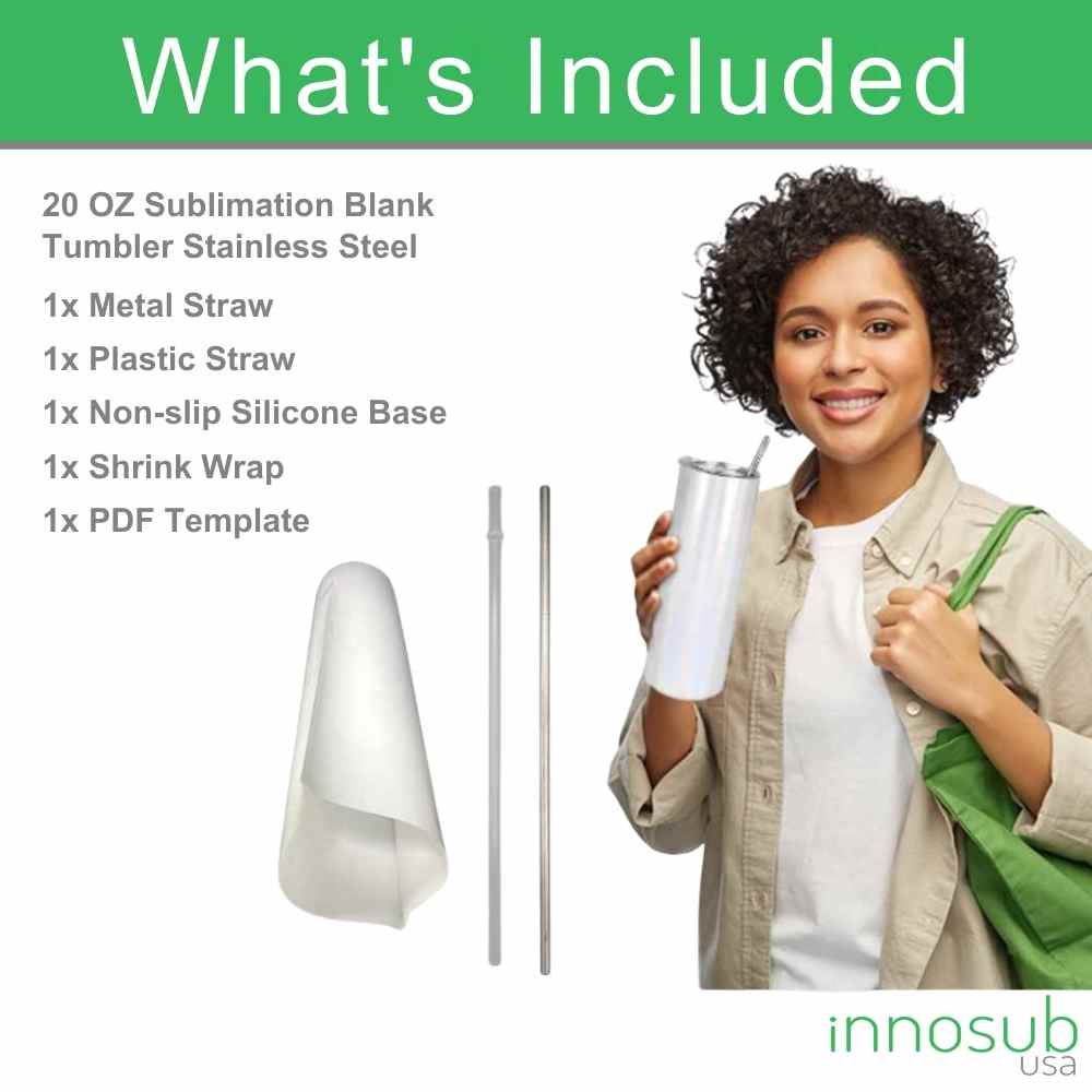 Sublimation Tumbler Blanks 20 Oz  | Glitter Tumblers  | DIY Tumbler Printing - Glitter Finish by INNOSUB USA