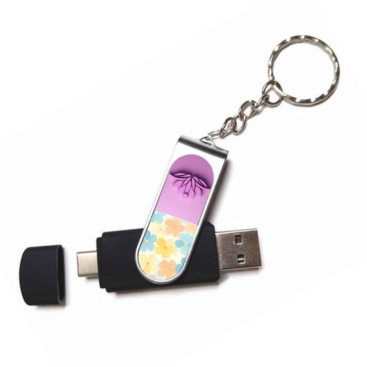 Printable Dual USB-C & USB-A Flash Drive 8GB – Blank Bulk Storage Stick for Logos, Events & Giveaways