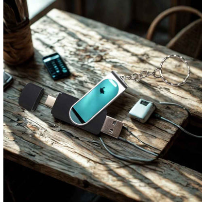 Printable Dual USB-C & USB-A Flash Drive 8GB – Blank Bulk Storage Stick for Logos, Events & Giveaways