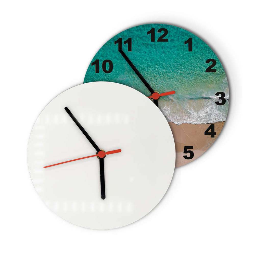 3D DIY Wall Clock Sublimation Blanks Wall Clock MDF Round Sublimation Wall  Clocks Silent Non Ticking Battery Operated Decorative Wall Clock for Home