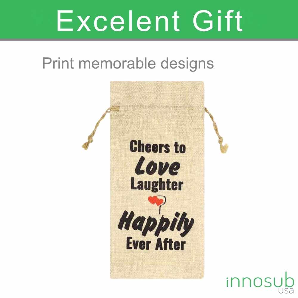 Sublimation Blank Wine Bag Burlap | Bottle Sleeve | INNOSUB USA