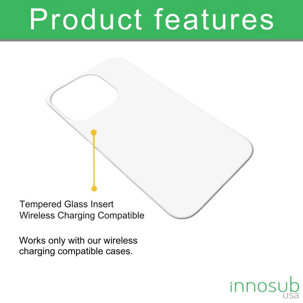 White Glass Spare Inserts for Sublimation Cases Compatible with iPhone - Wireless Charging Compatible