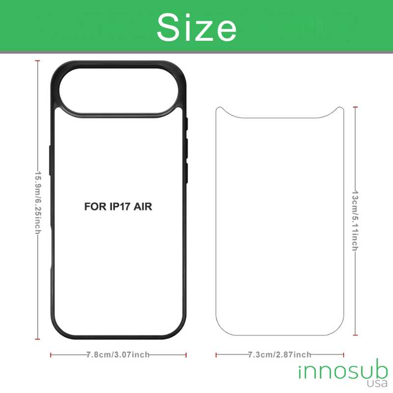 Sublimation Phone Rubber Cases for iPhone 17|16|15|14|13|12|11|Air|Plus|Pro|ProMax - Aluminum Insert