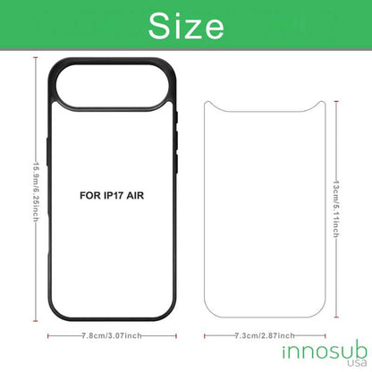 Sublimation Phone Rubber Cases for iPhone 17|16|15|14|13|12|11|Air|Plus|Pro|ProMax - Aluminum Insert
