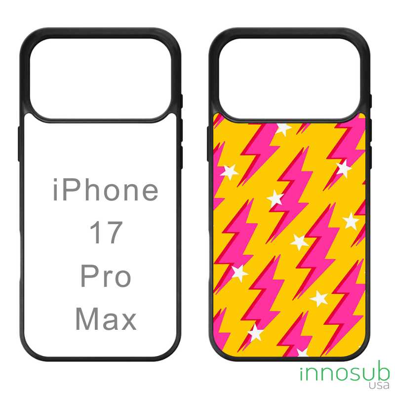 Black sublimation blank phone case designed for Apple iPhone 17 Pro Max, featuring a smooth printable back and durable frame. Ideal for phone case sublimation printing, this blank phone case is ready for custom designs, heat press transfers, and bulk sublimation phone case production. A clean, professional option for sellers creating high-quality iPhone sublimation cases in bulk.