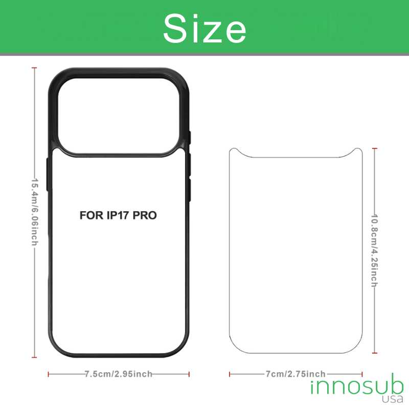 Sublimation Phone Rubber Cases for iPhone 17|16|15|14|13|12|11|Air|Plus|Pro|ProMax - Aluminum Insert